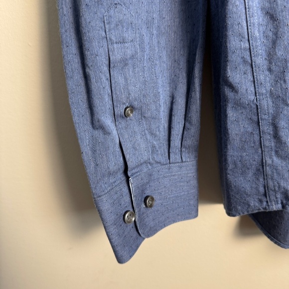 Joseph Abboud Men's Long Sleeve Textured Non-Iron Button‎ Up Shirt Blue X-Large - Picture 2 of 13